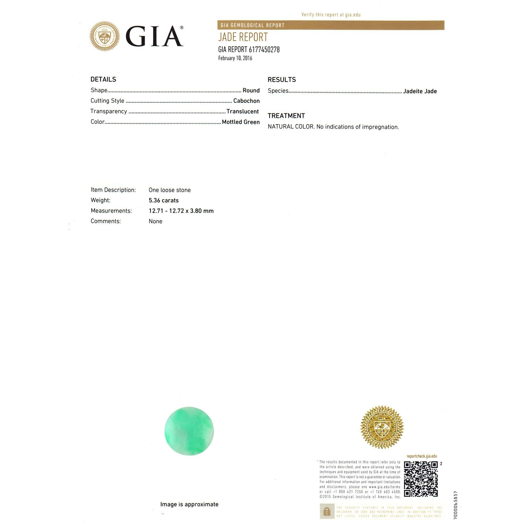 GIA Certified Art Deco Jadeite Jade Diamond Dangle Platinum Earrings 3