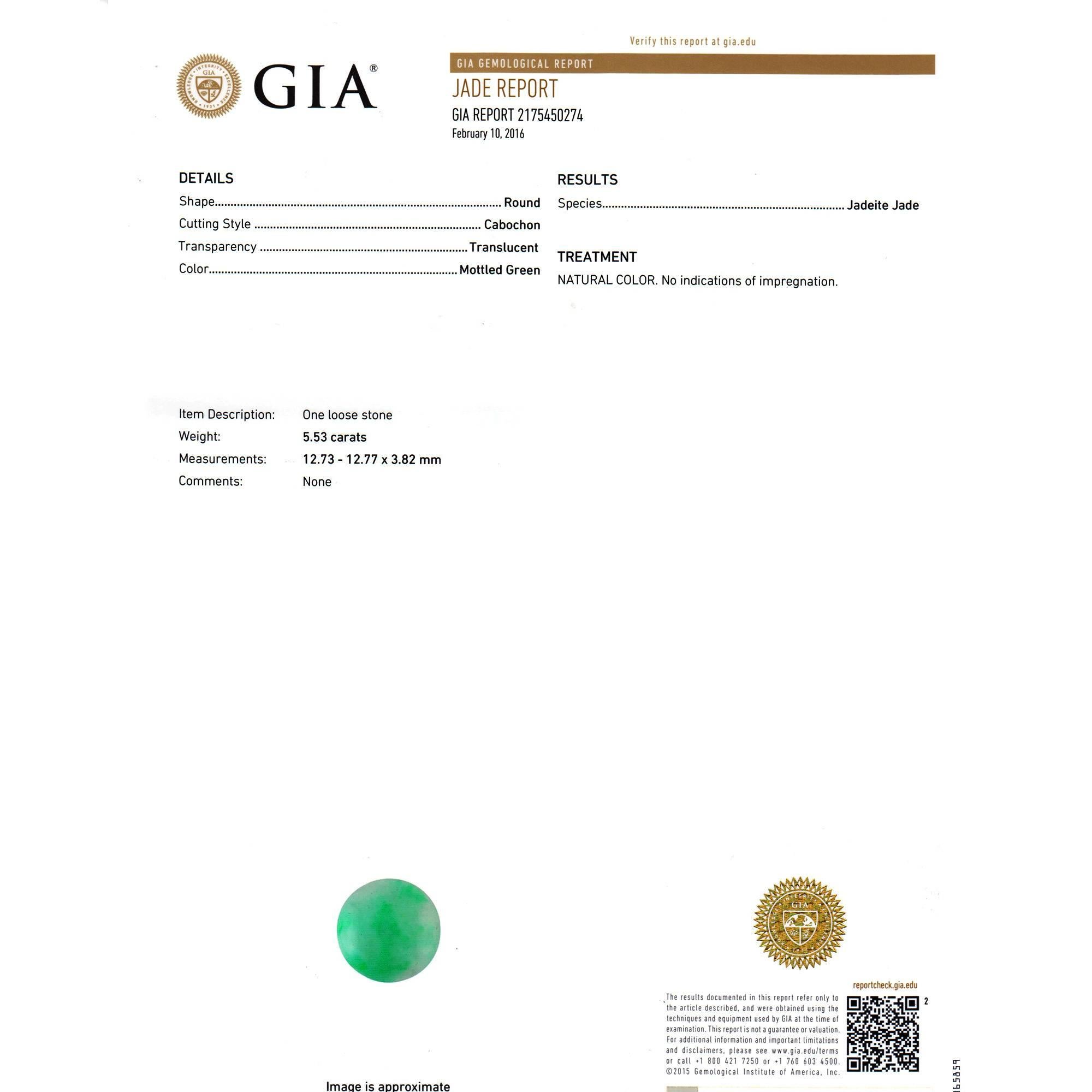 GIA Certified Art Deco Jadeite Jade Diamond Dangle Platinum Earrings 4