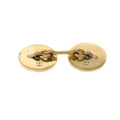 Art Deco Diamond Double-Sided Gold Platinum Cufflinks