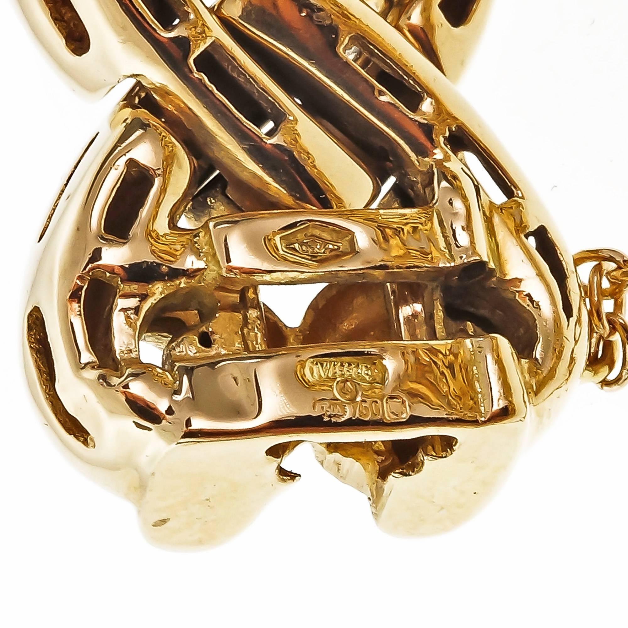 Bracelet italien à larges maillons en or fantaisie Pour femmes en vente