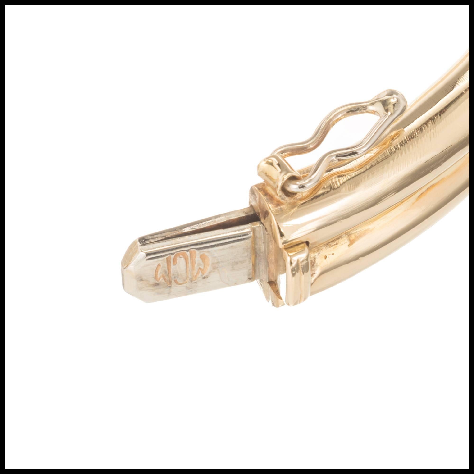 Midcentury Gold Buckle Bangle Bracelet 1