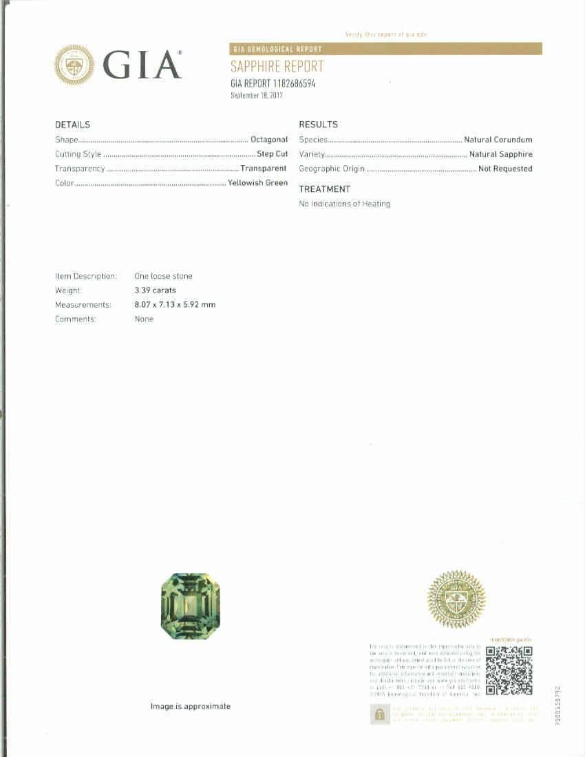 Peter Suchy 3.39 Carat Green Sapphire Diamond Platinum Engagement Ring For Sale 4