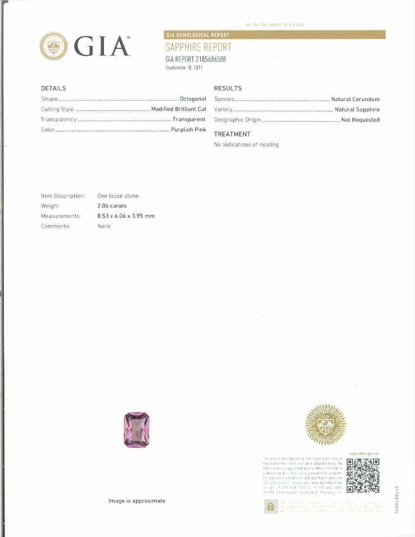 Peter Suchy 2.06 Carat Pink Sapphire Diamond Platinum Engagement Ring For Sale 5