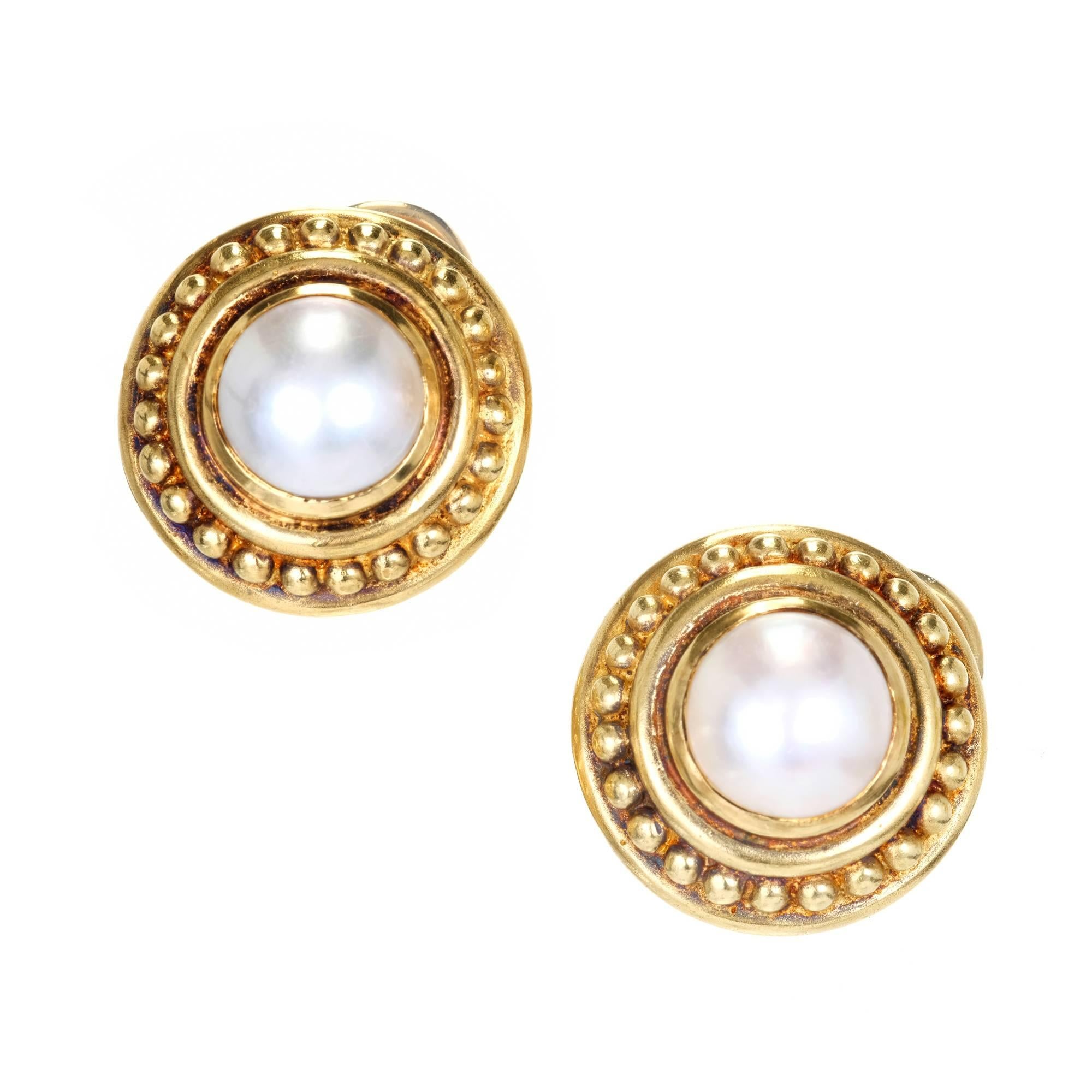 Judith Ripka Mabe Pearl Gold Earrings