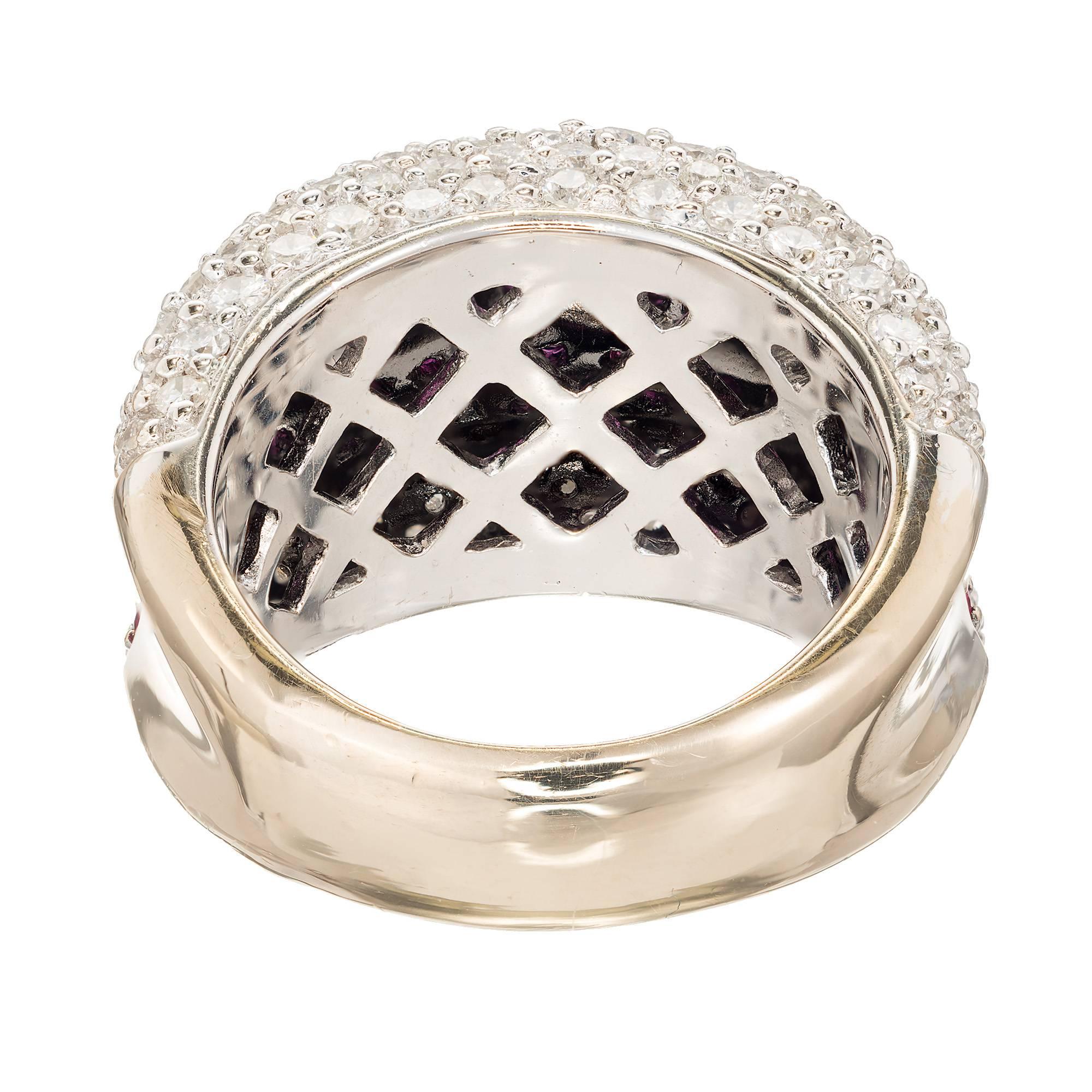 Sonia B Rubin-Diamant-Gold Dome Cocktailband Ring Damen im Angebot