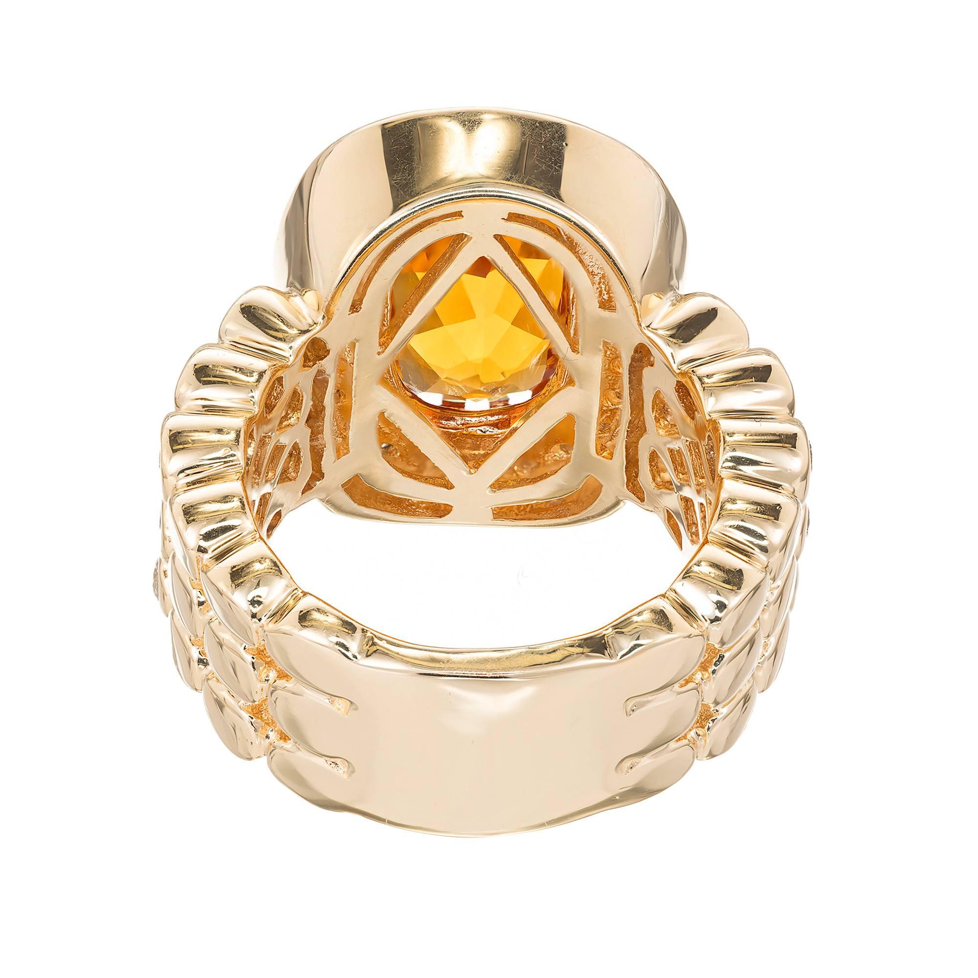 Sonia B Citrine Diamond Gold Cocktail Ring 1