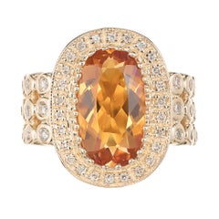 Sonia B Citrine Diamond Gold Cocktail Ring