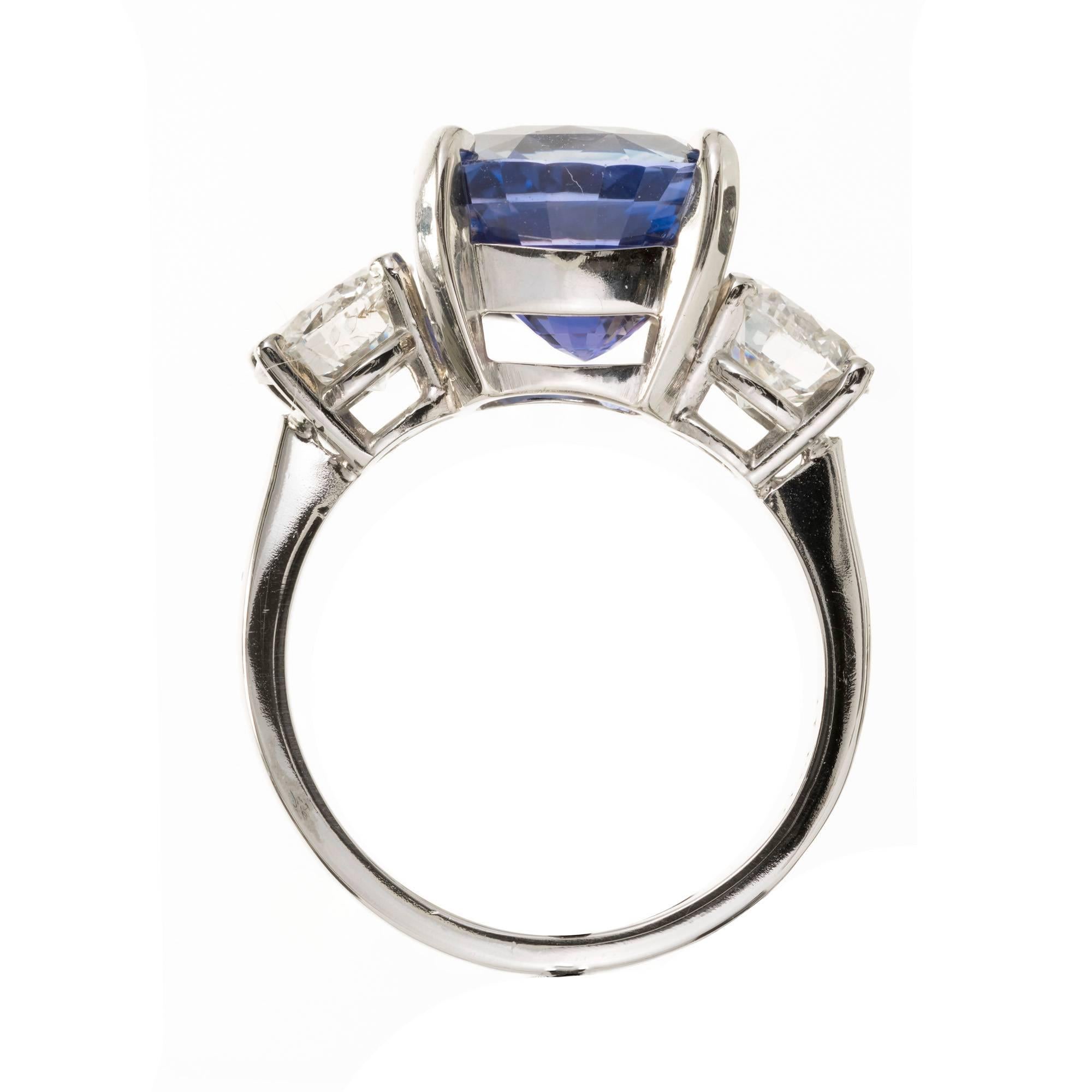 Peter Suchy 7.72 Carat Natural Sapphire Diamond Platinum Engagement Ring For Sale 4