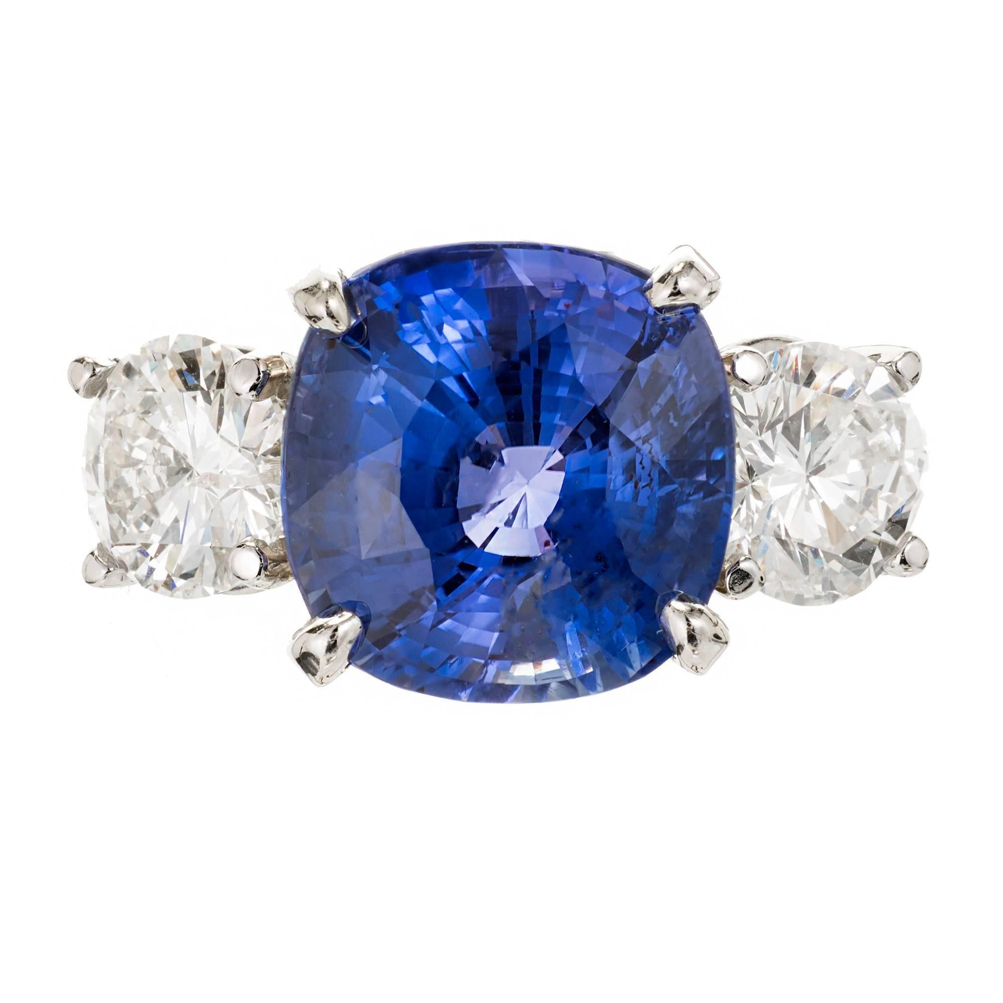 Peter Suchy 7.72 Carat Natural Sapphire Diamond Platinum Engagement Ring