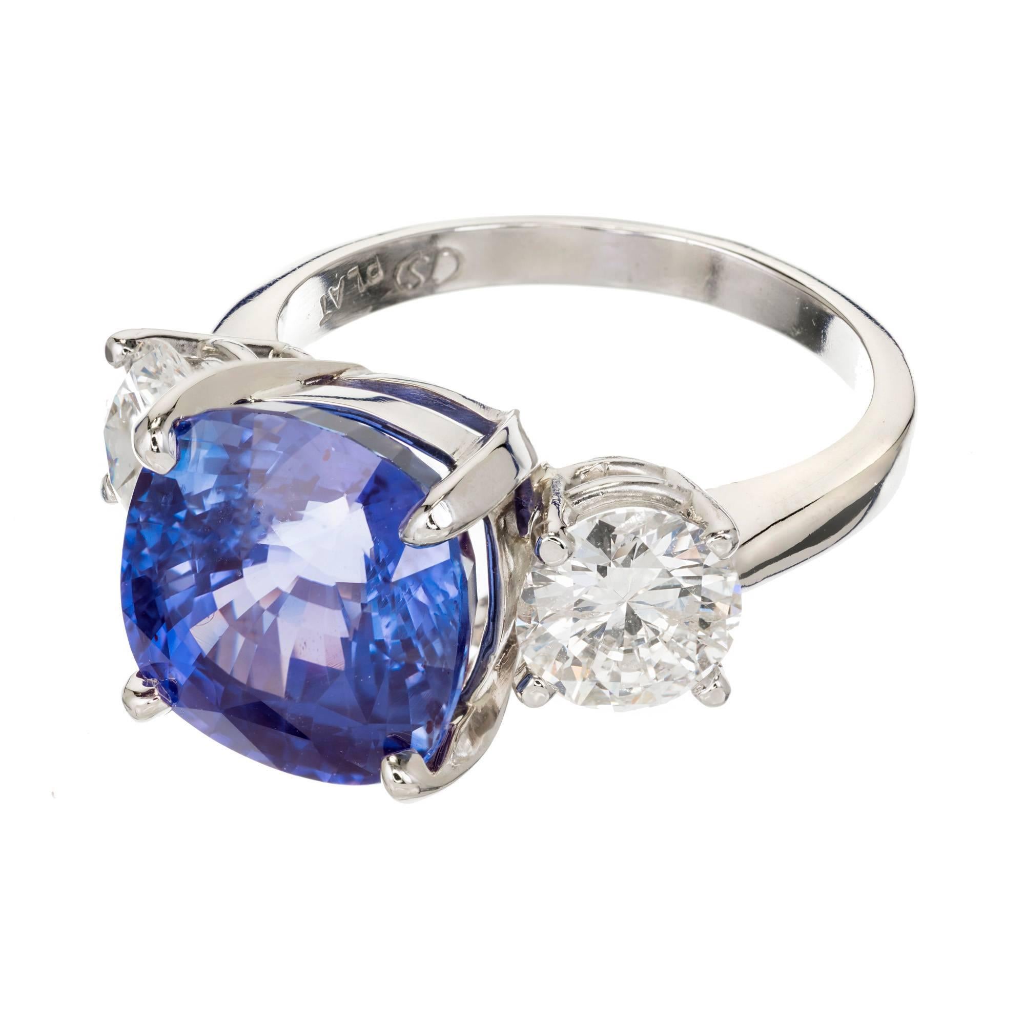 Peter Suchy 7.72 Carat Natural Sapphire Diamond Platinum Engagement Ring In Good Condition For Sale In Stamford, CT