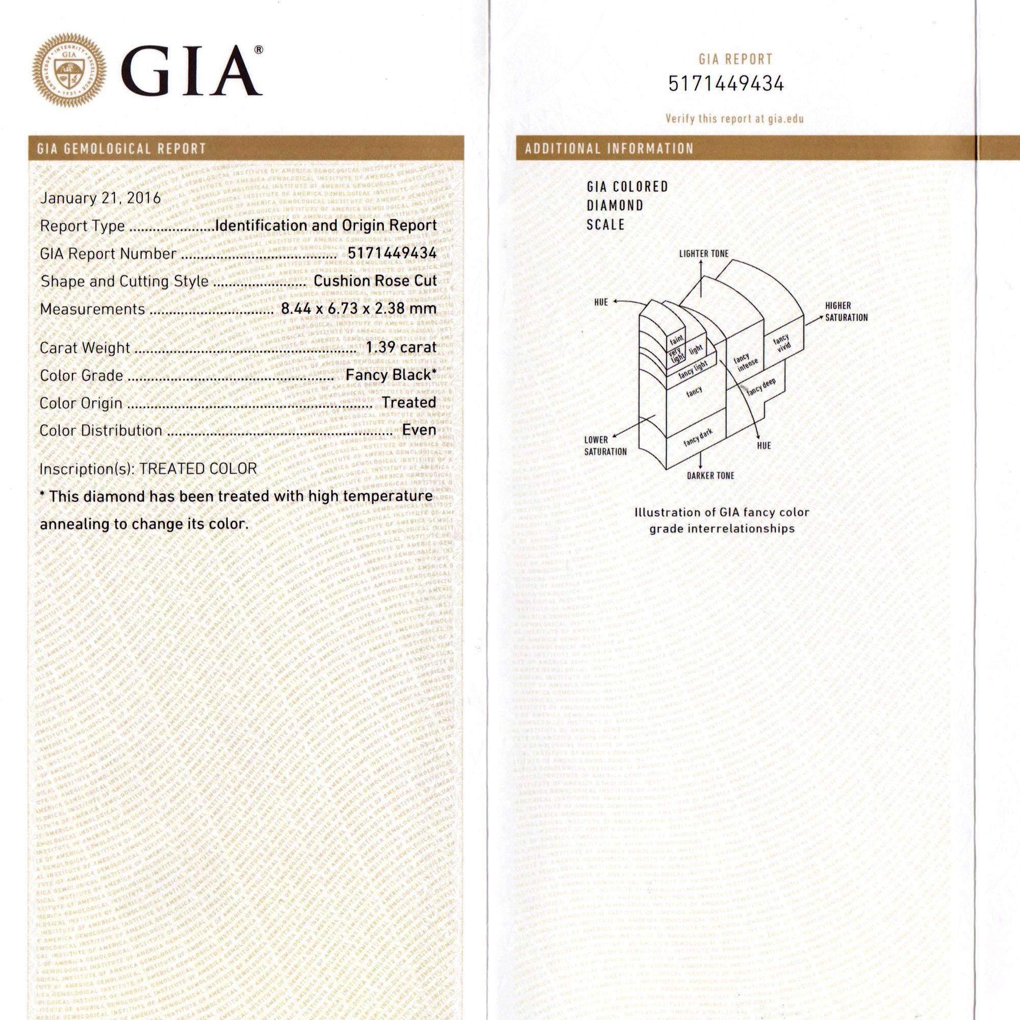GIA Certified Peter Suchy 2.64 Carat Black Diamond Halo Gold Earrings 1