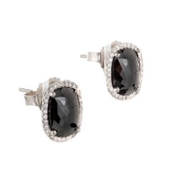 GIA Certified Peter Suchy 2.64 Carat Black Diamond Halo Gold Earrings