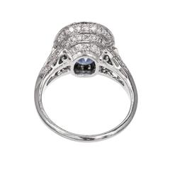Peter Suchy 4.55 Carat Oval Sapphire Diamond Platinum Engagement Ring
