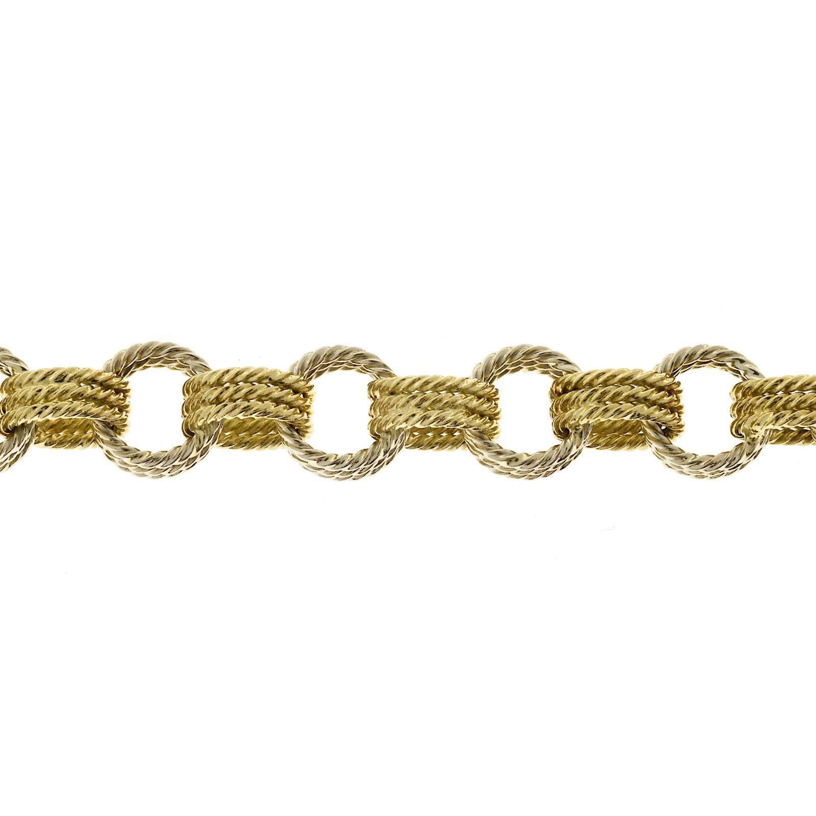 Women's Handmade 2 Color Gold Wire Link Necklace Bracelet