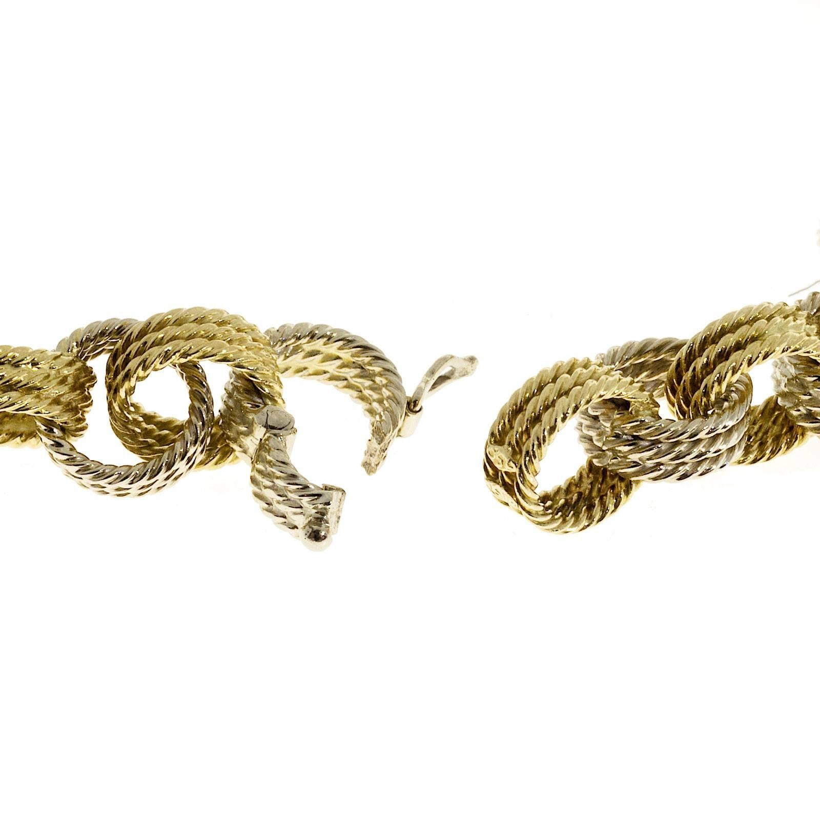 Handmade 2 Color Gold Wire Link Necklace Bracelet 1