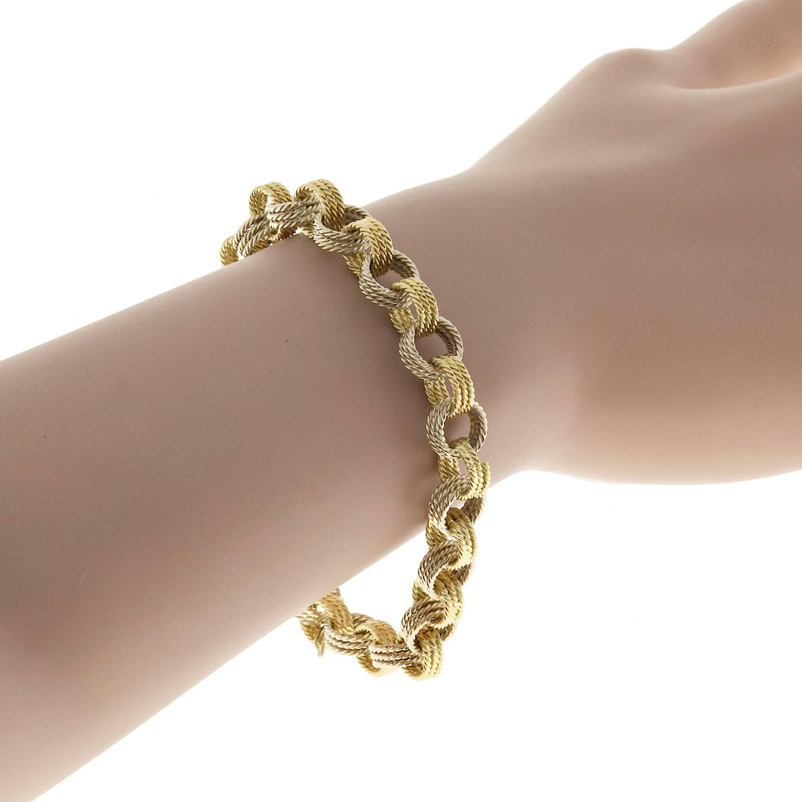 Handmade 2 Color Gold Wire Link Necklace Bracelet 4