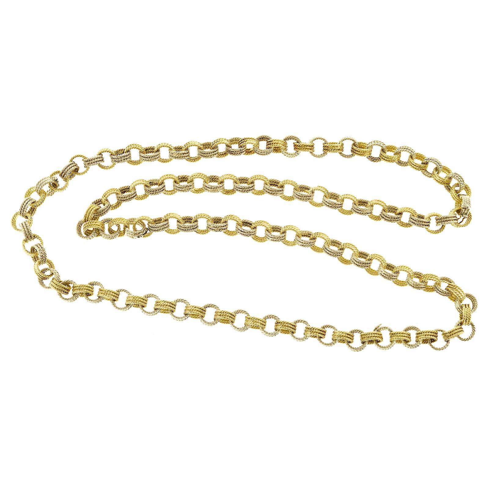 Handmade 2 Color Gold Wire Link Necklace Bracelet 3