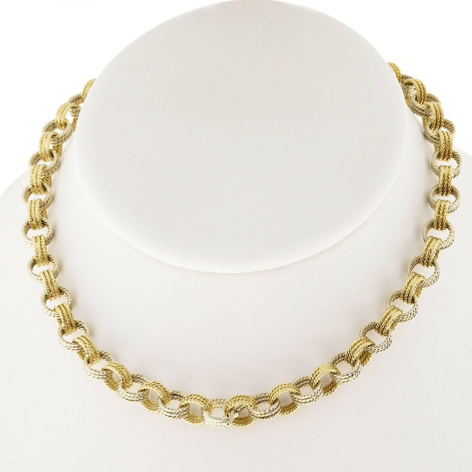 Handmade 2 Color Gold Wire Link Necklace Bracelet 2