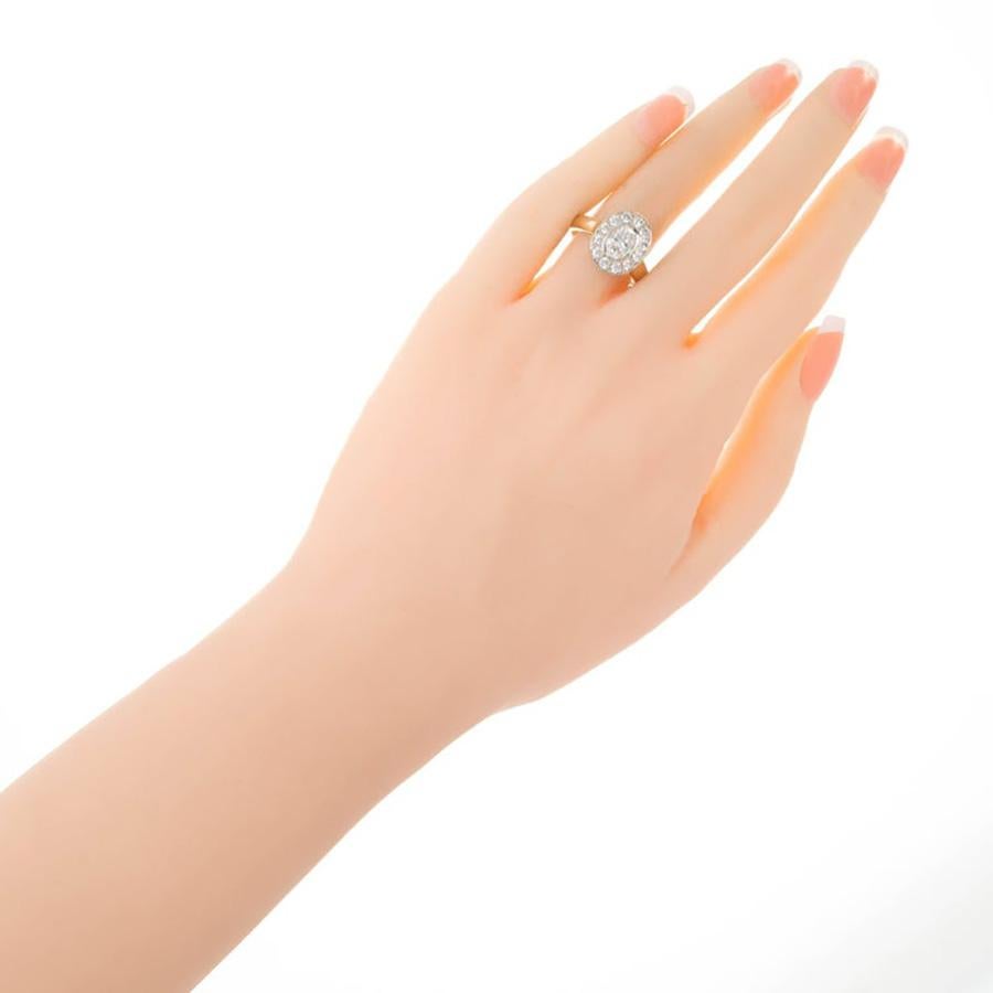 Anello di fidanzamento con diamante ovale aureolato da 1,02 carati in oro in vendita 1