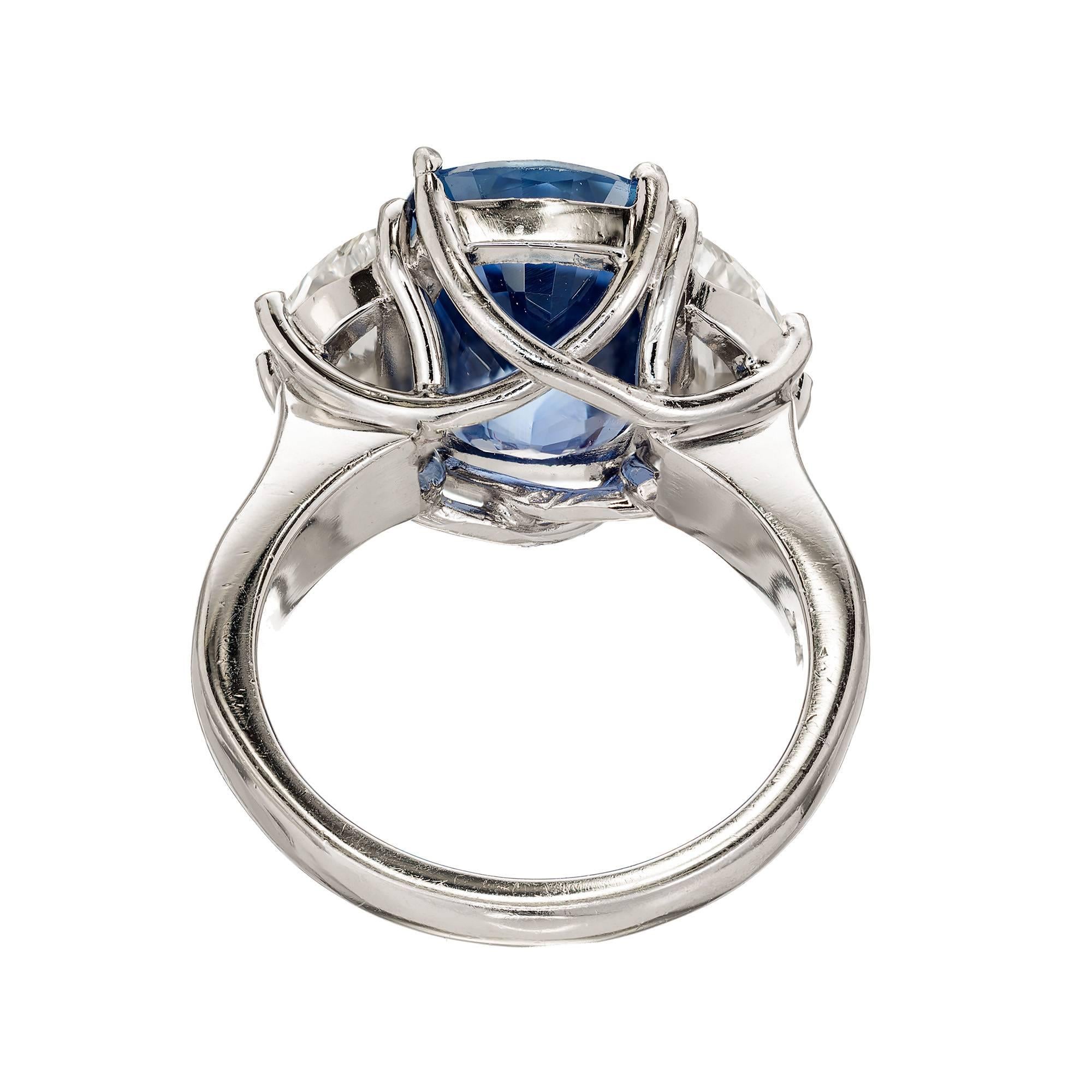Cushion Cut Peter Suchy 7.15 Carat Ceylon Sapphire Diamond Platinum Engagement Ring