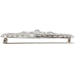 .48 Carat Diamond Platinum Filigree Edwardian Brooch