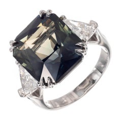 Peter Suchy GIA Certified 15.30 Carat Sapphire Diamond Platinum Engagement Ring