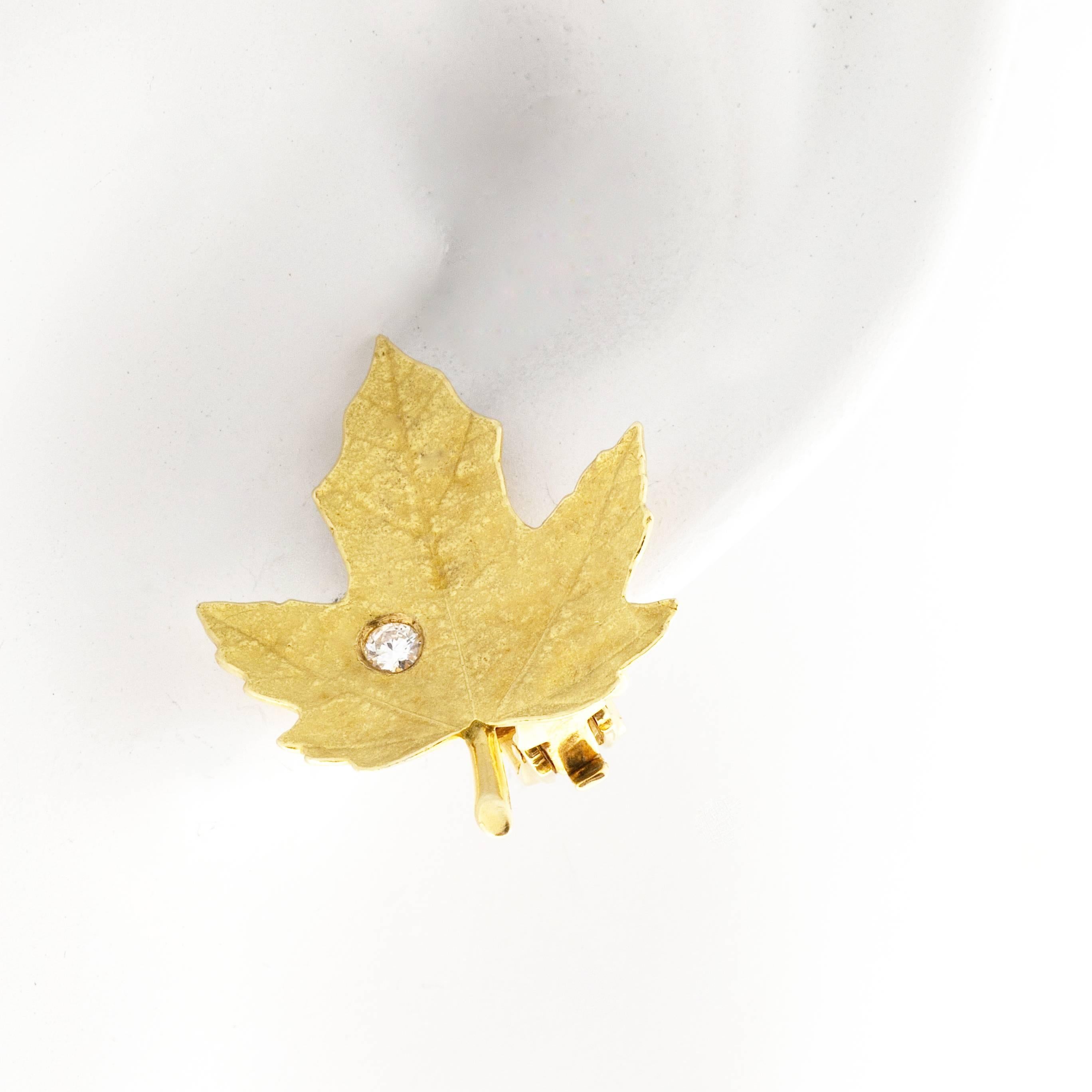 maple leaf earrings gold