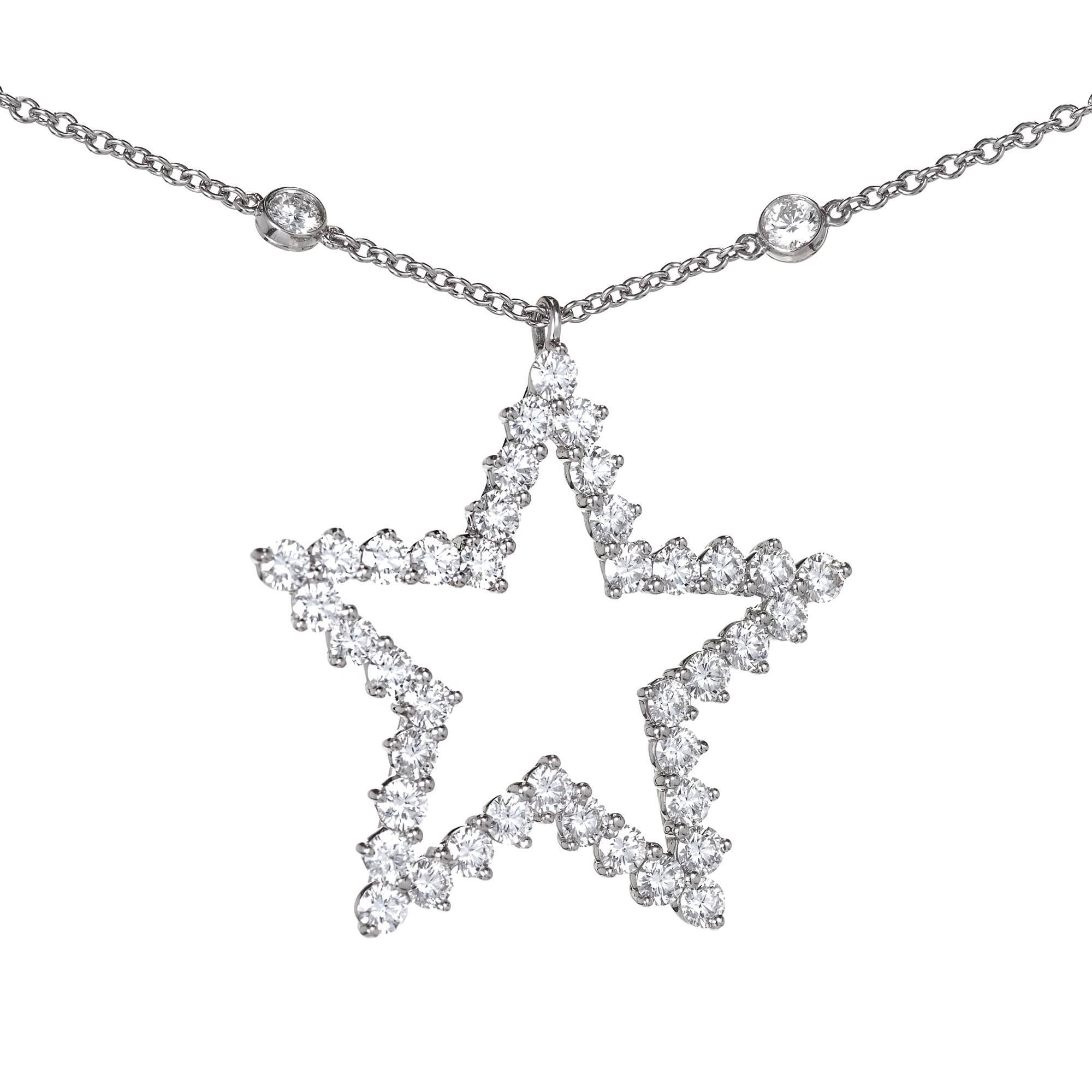 Tiffany & Co. Diamond By The Yard Starr Platinum Pendant Necklace