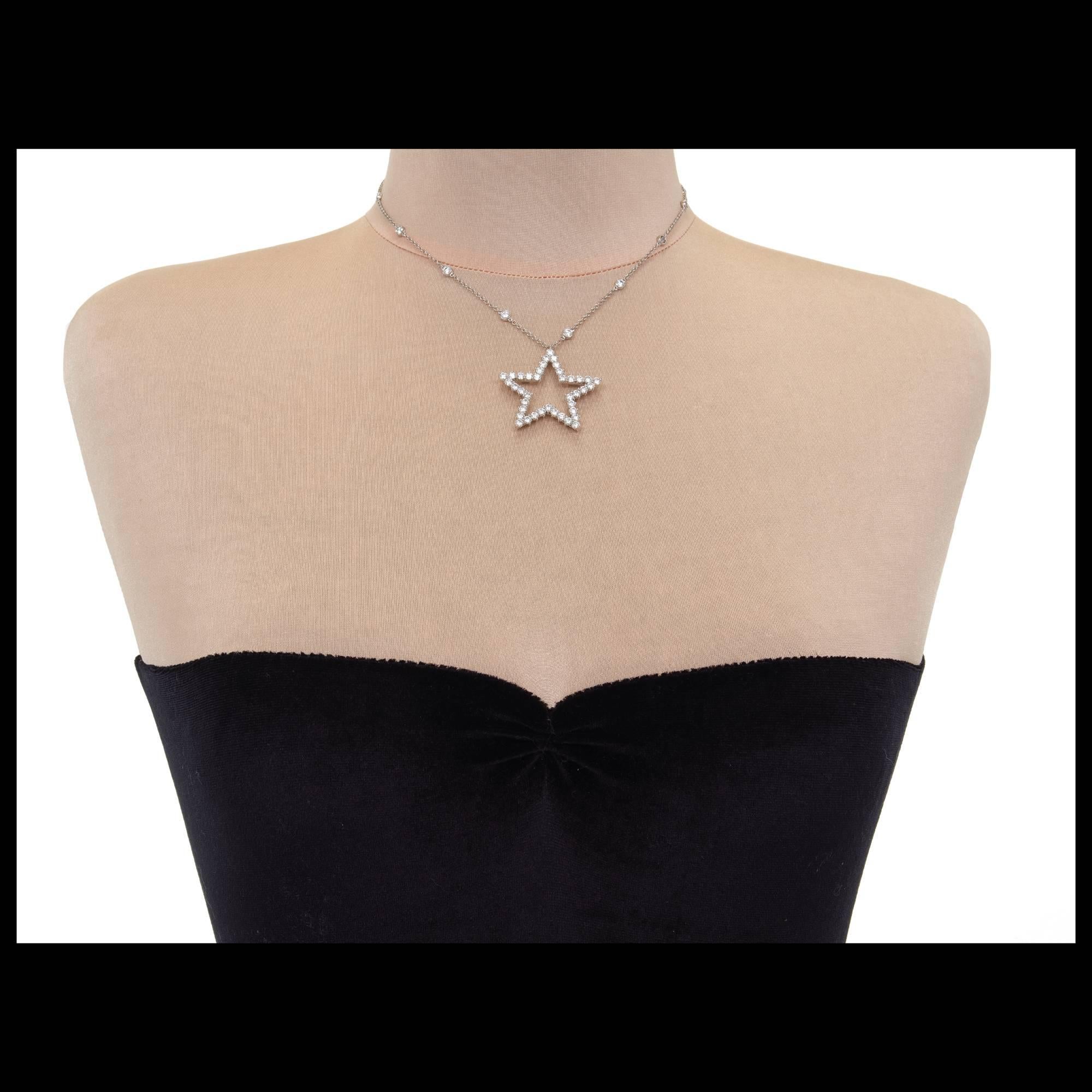 Tiffany & Co. Diamond By The Yard Starr Platinum Pendant Necklace 1