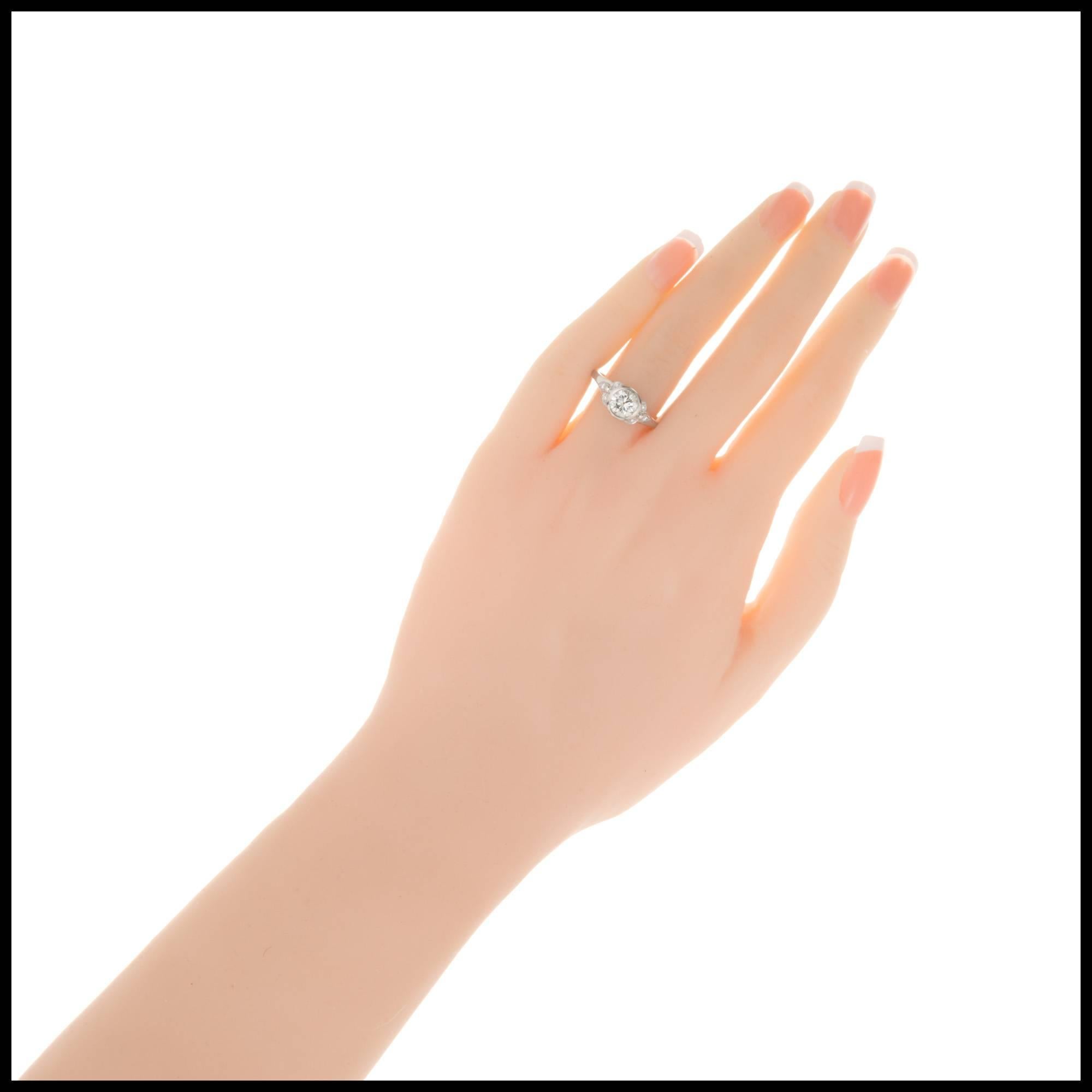 Egl Certified 1.00 Carat Old European Art Deco Diamond Platinum Engagement Ring For Sale 1