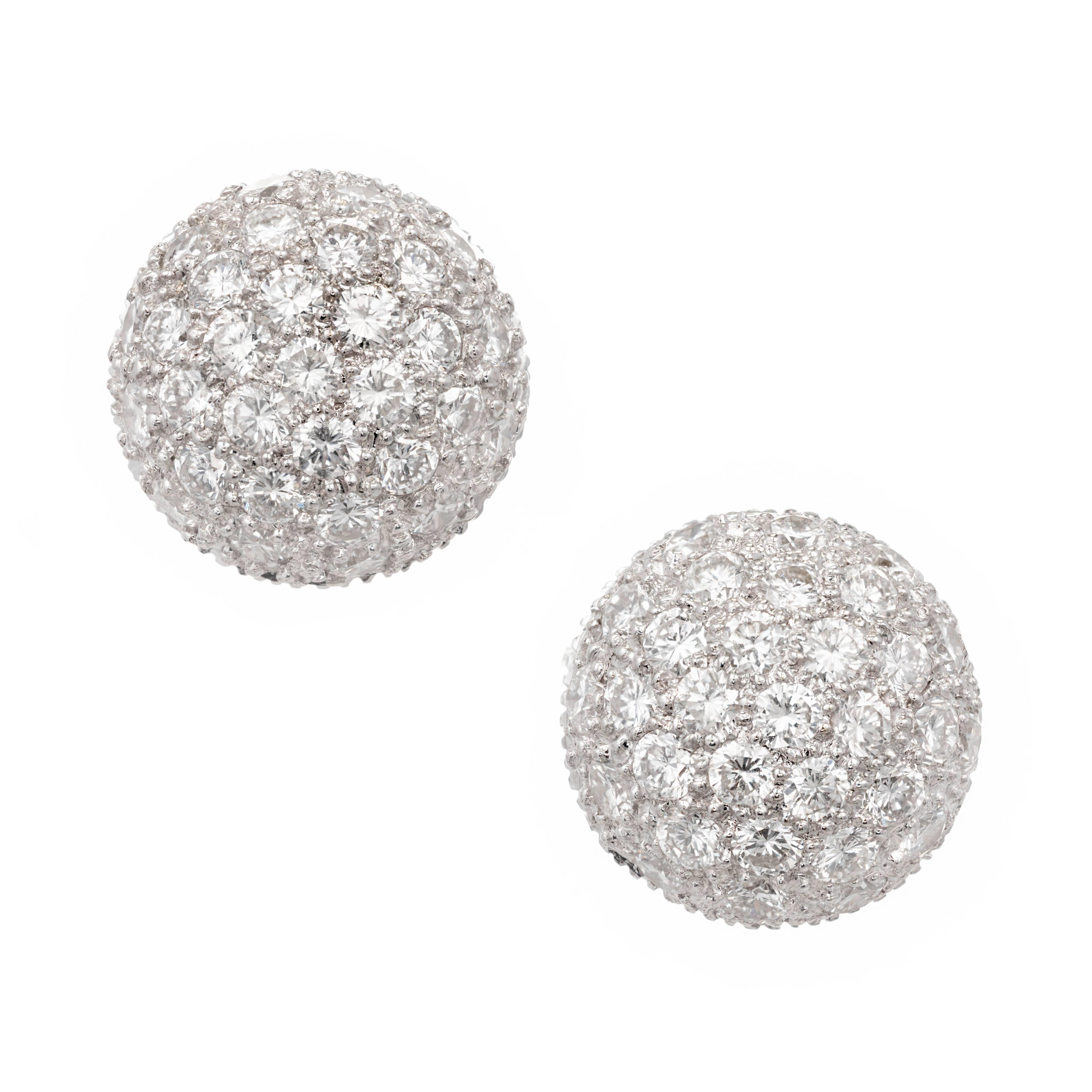 0.50 Carat (ctw) 10K White Gold Real Diamond Stud Earrings | Men's Iced Dice Cube Shape Hip Hop Style
