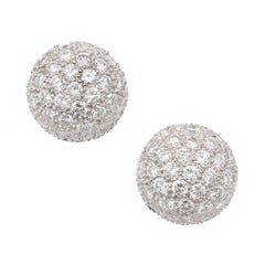 Vintage 1.50 Carat Diamond High Dome Cluster White Gold Earrings