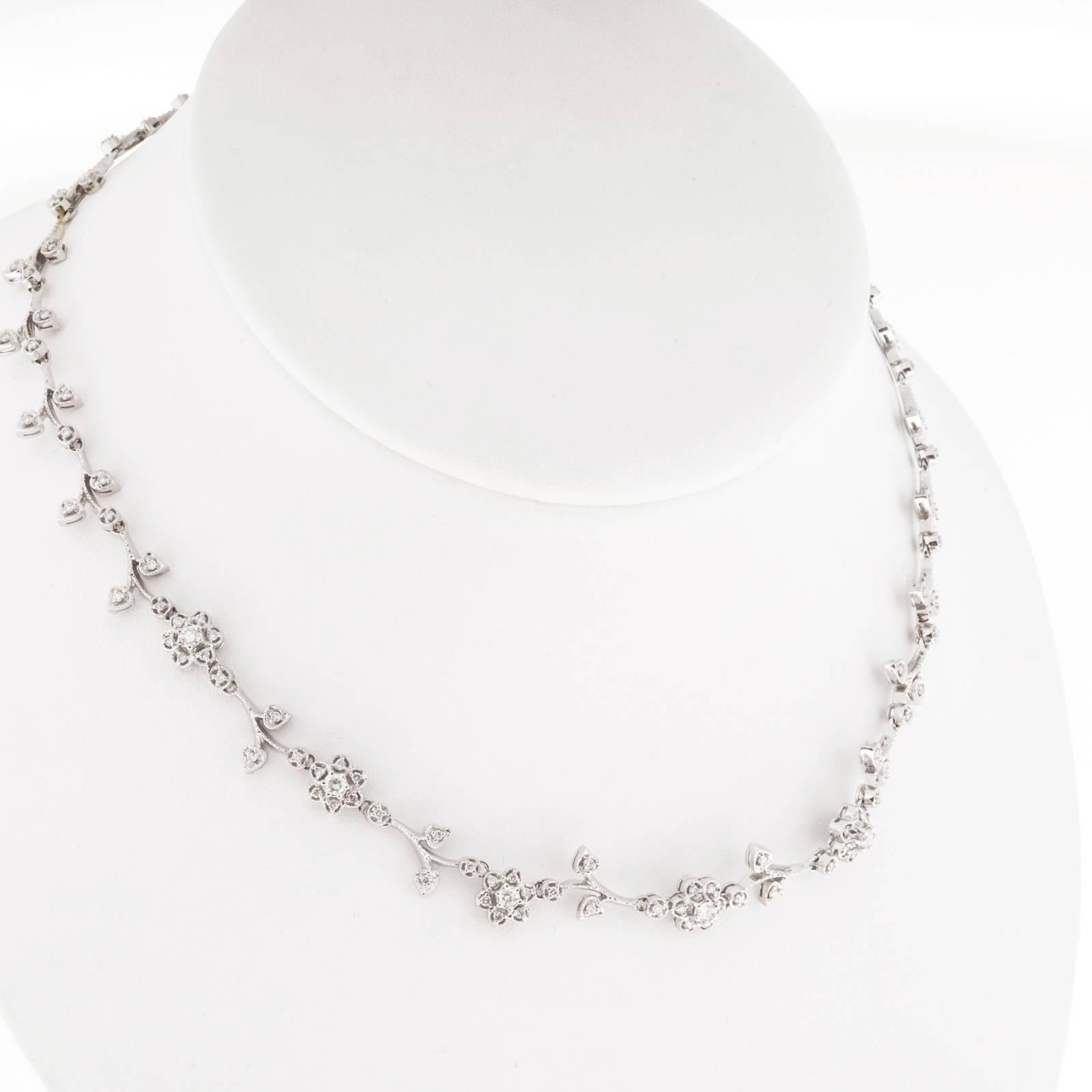 leaf diamond necklace