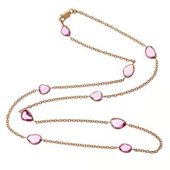 Peter Suchy Pink Sapphire By The Yard Gold Necklace