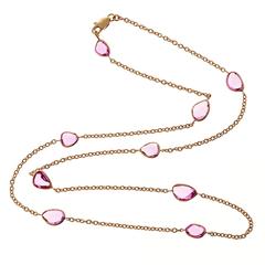 Peter Suchy Pink Sapphire By The Yard Gold Necklace 5