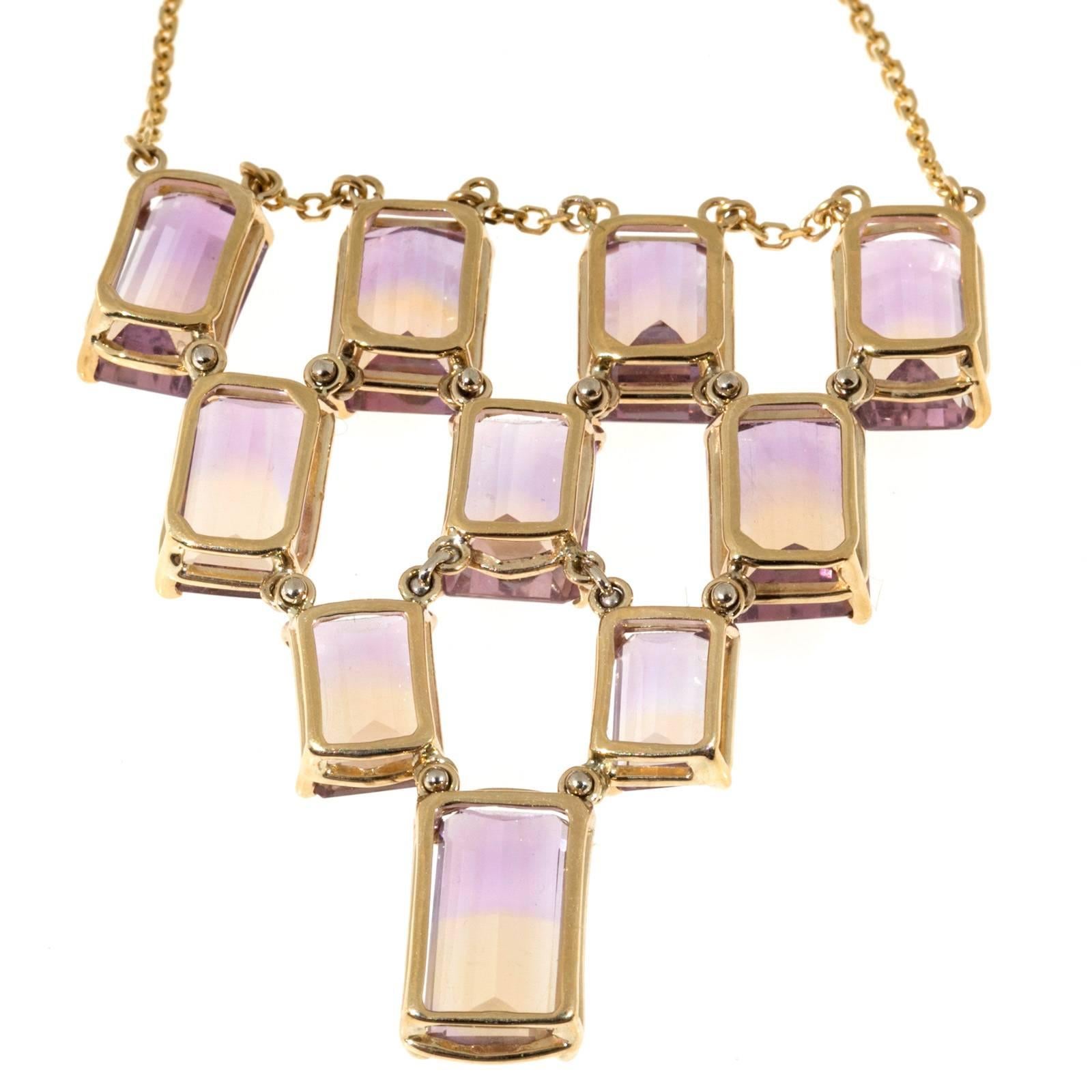 Women's Peter Suchy Ametrine Yellow Gold Pendant Necklace Chain