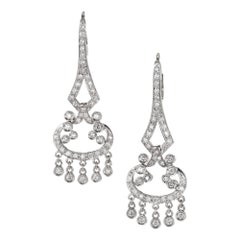 1.73 Carat Diamond Gold Flexible Dangle Chandelier Earrings 9