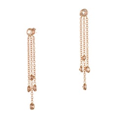 Peter Suchy 2.29 Carat Rose Gold Pink Brown Diamond Dangle Drop Earrings