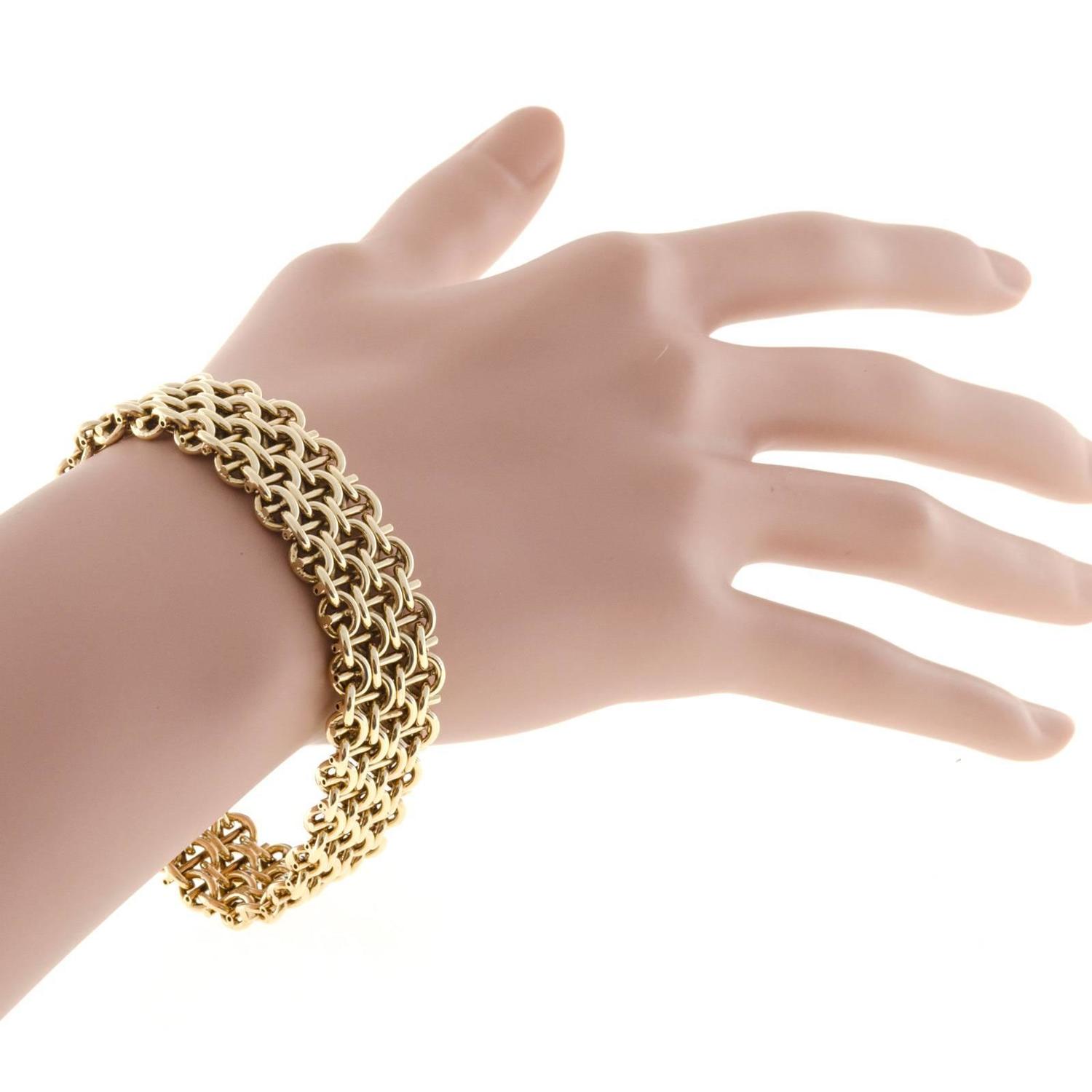 Wide Gold Mesh Bracelet For Sale at 1stdibs