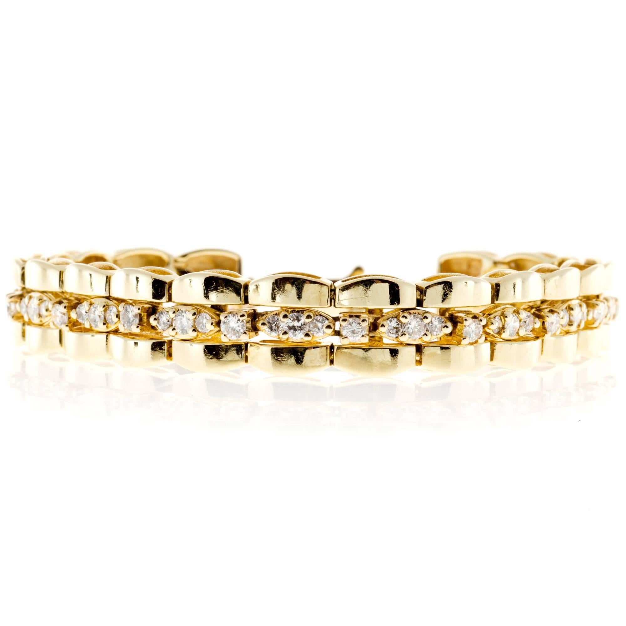 Diamond Gold Link Bracelet 4