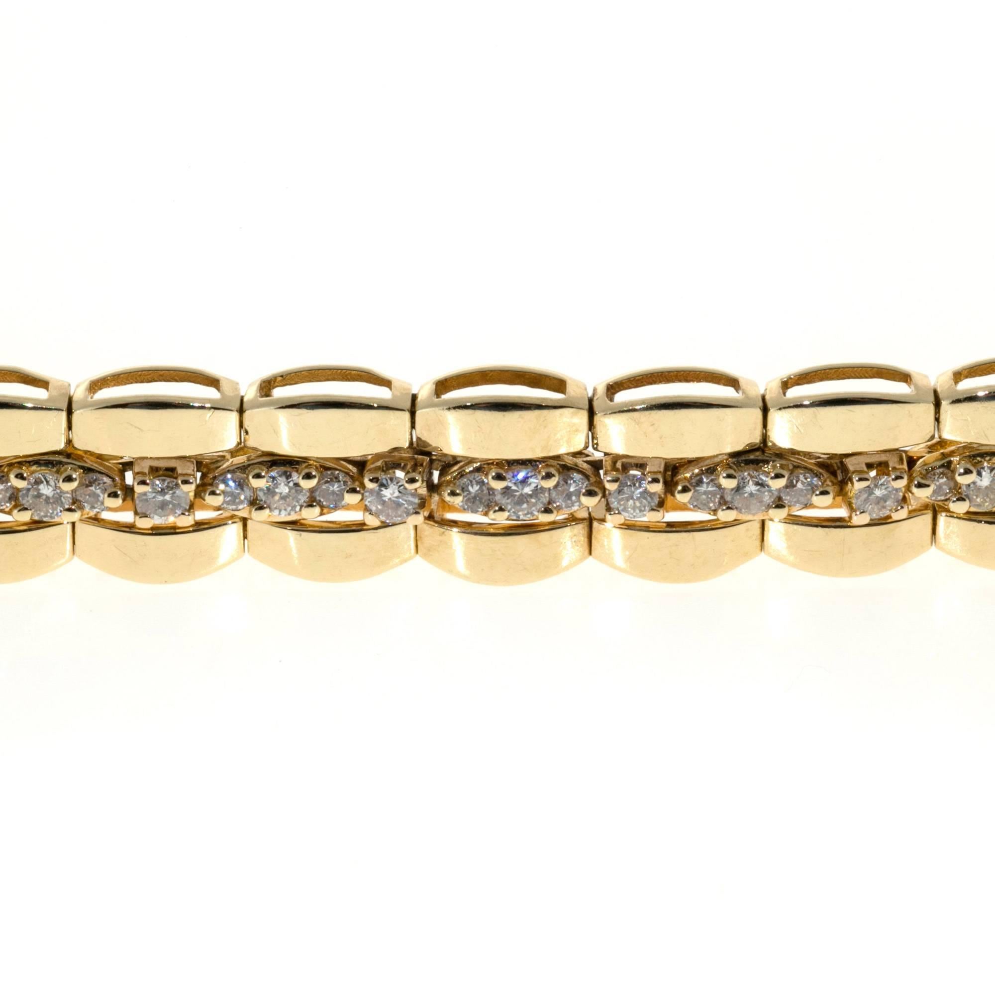 Diamond Gold Link Bracelet 1