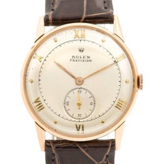 Vintage Rolex Rose Gold Precision Super Balance Wristwatch Ref 3667