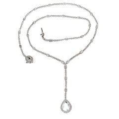 Diamond Platinum Milgrain Bead Set Necklace