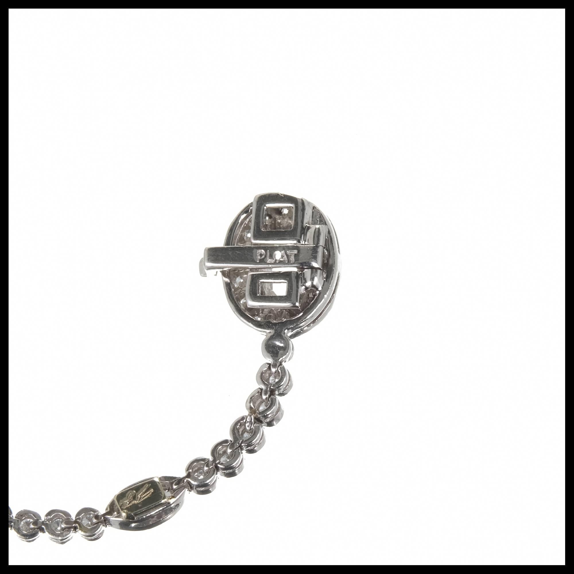 Diamond Platinum Milgrain Bead Set Necklace 1