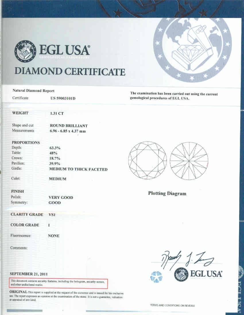 EGL Certified 1.31 Carat Diamond Sapphire Platinum Art Deco Engagement Ring For Sale 1