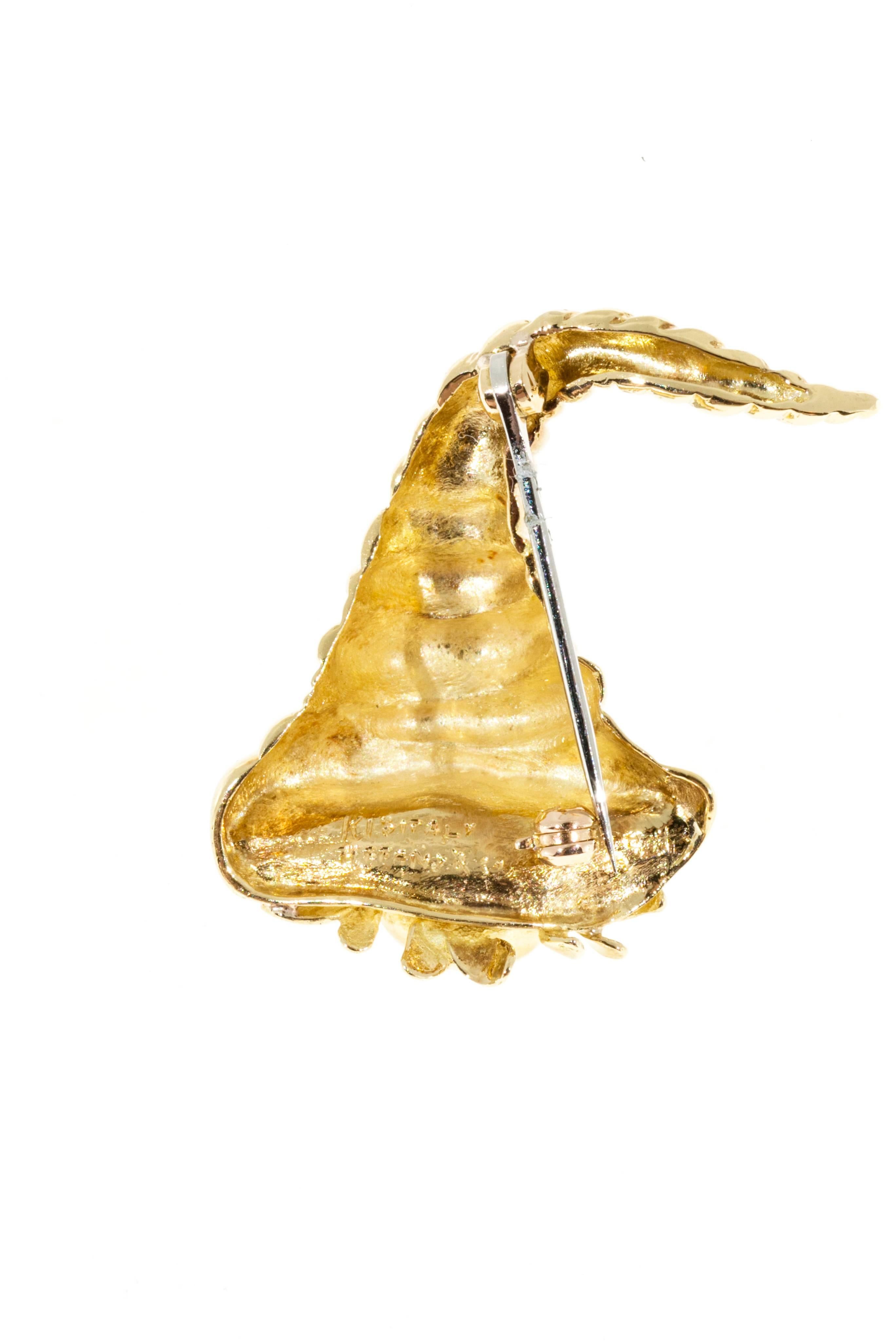 Tiffany & Co. Kornucopia-Anstecknadel aus Gold im Angebot 4