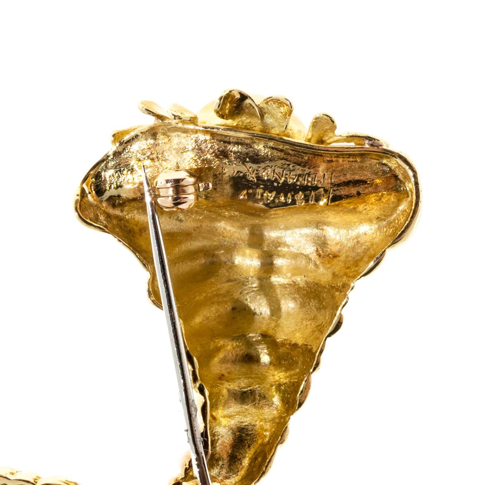 Tiffany & Co. Épingle en forme de corne d'abondance en or Bon état - En vente à Stamford, CT