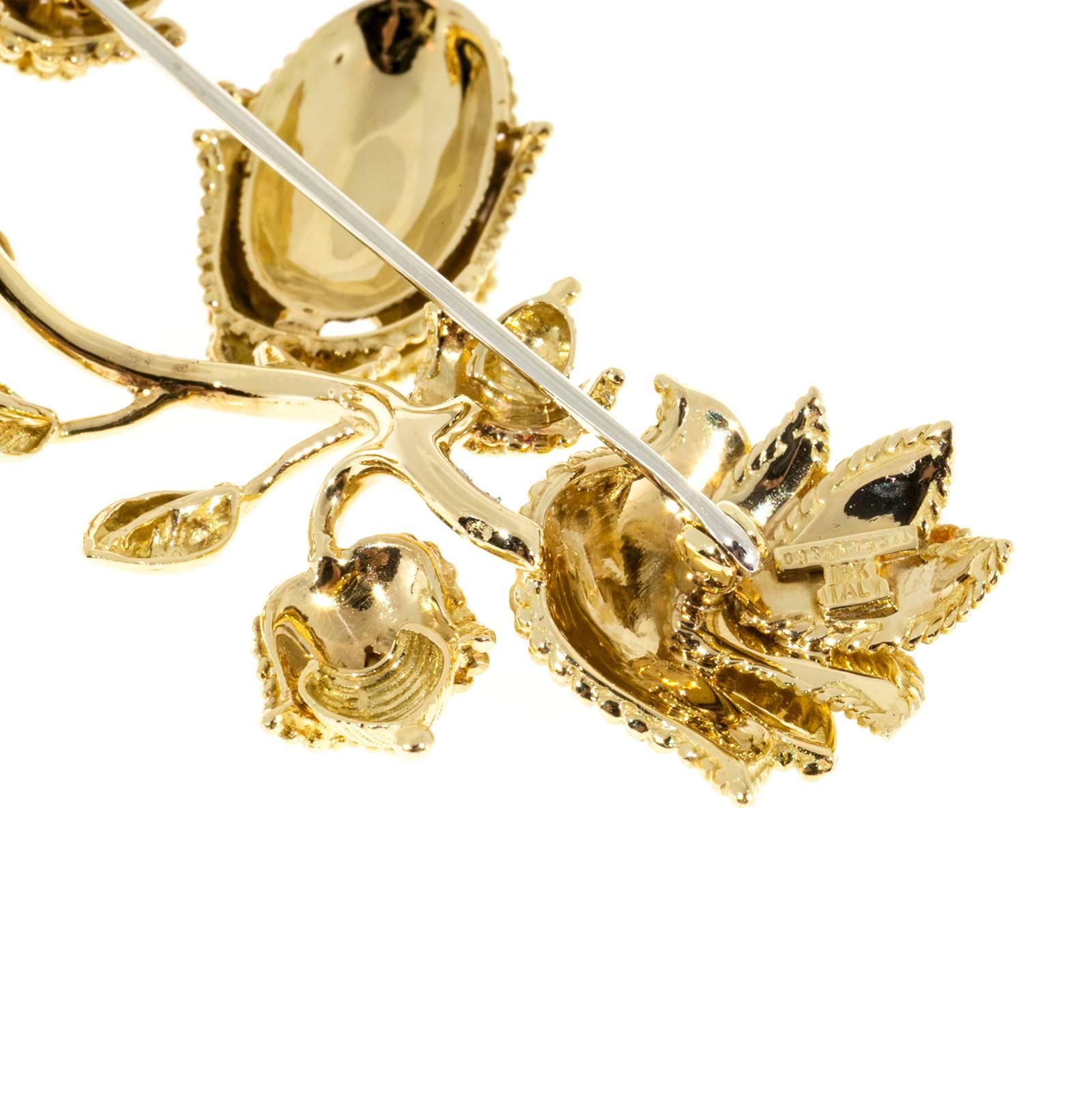 Tiffany & Co. Goldblume Mid Century Blumenbrosche im Zustand „Gut“ im Angebot in Stamford, CT