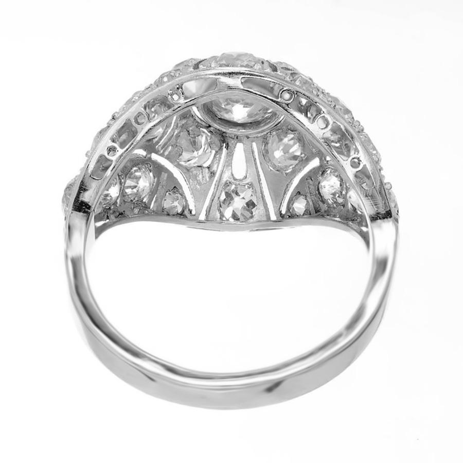 Anello di fidanzamento con diamante a cupola forata in platino in vendita 1
