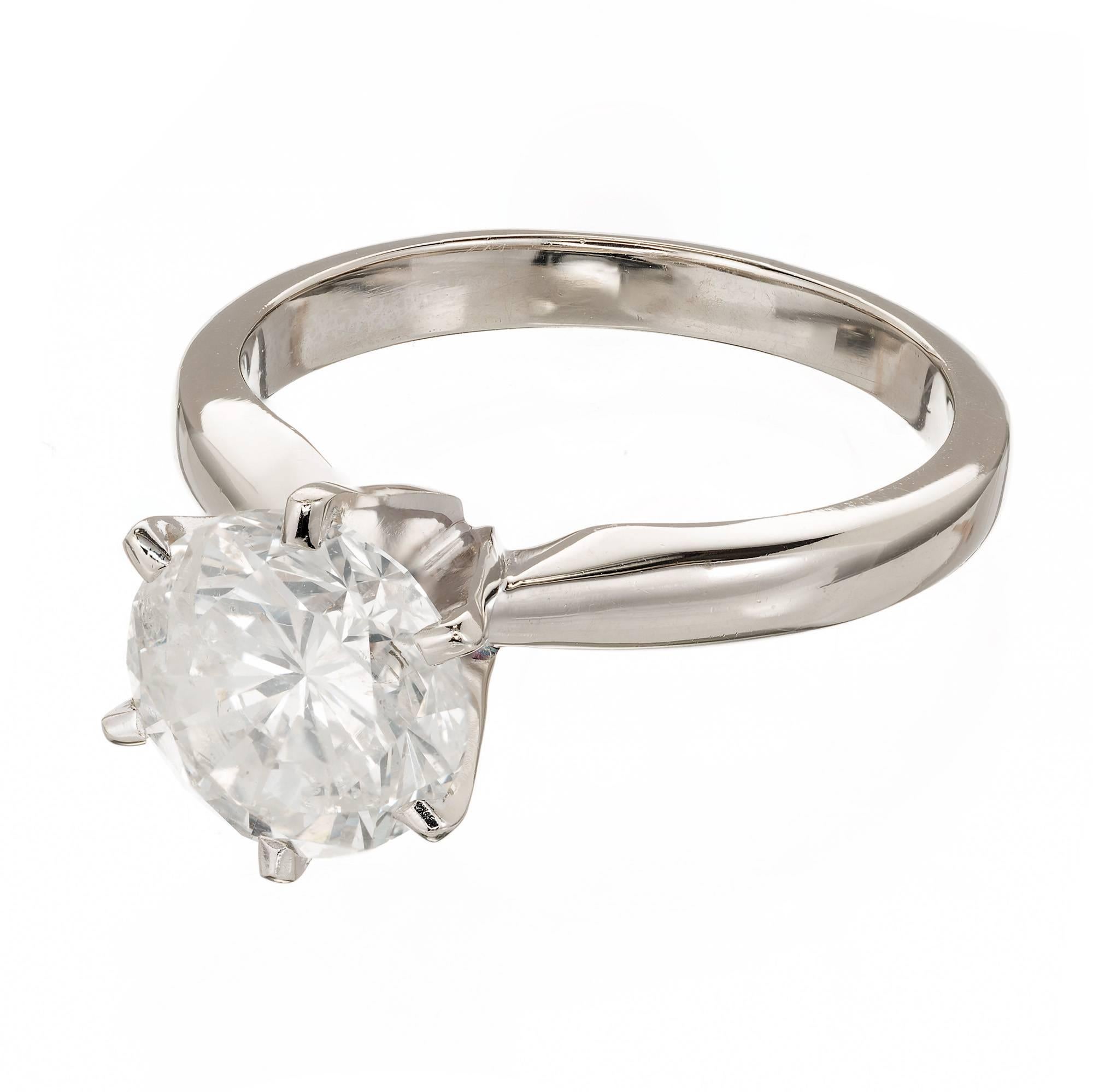 Bague de fiançailles solitaire en or blanc avec diamants de 2,13 carats certifiés EGL en vente 1